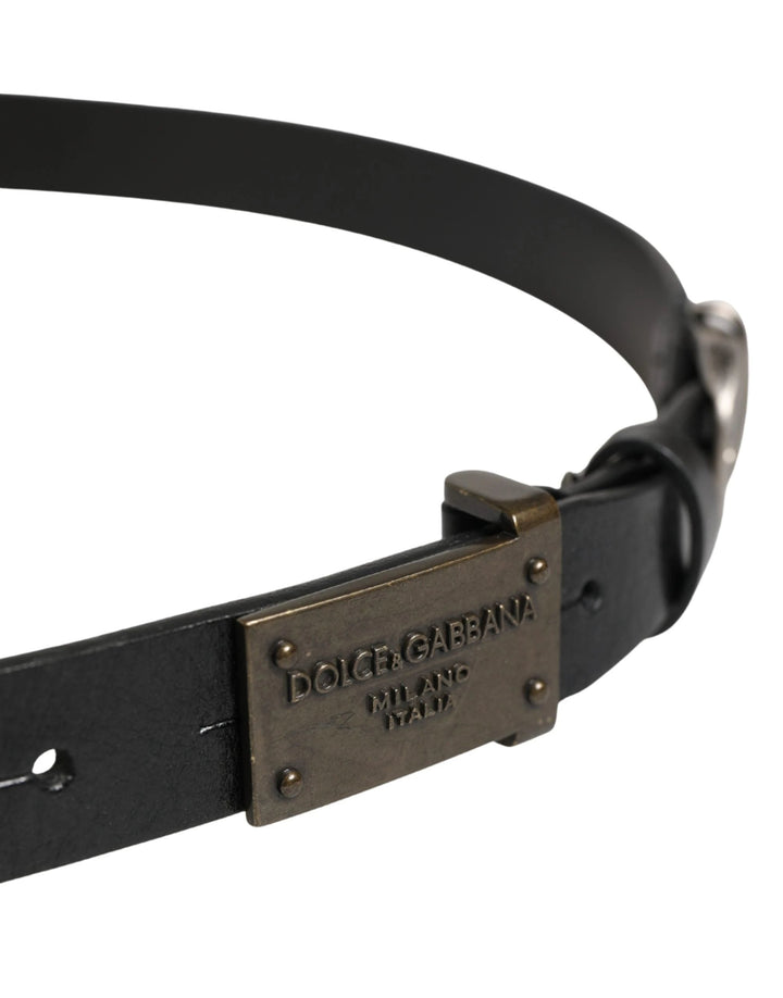 Dolce &amp; Gabbana Sample Sale Dolce &amp; Gabbana Men Black Classic Leather Logo Buckle Belt - | Designer outlet
