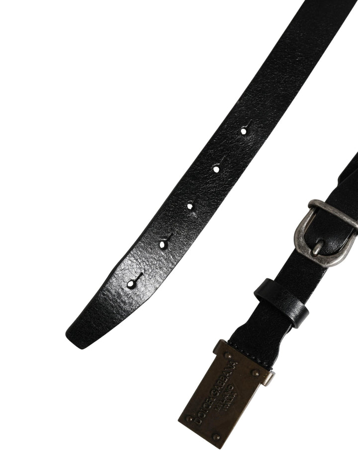 Dolce &amp; Gabbana Sample Sale Dolce &amp; Gabbana Men Black Classic Leather Logo Buckle Belt - | Designer outlet