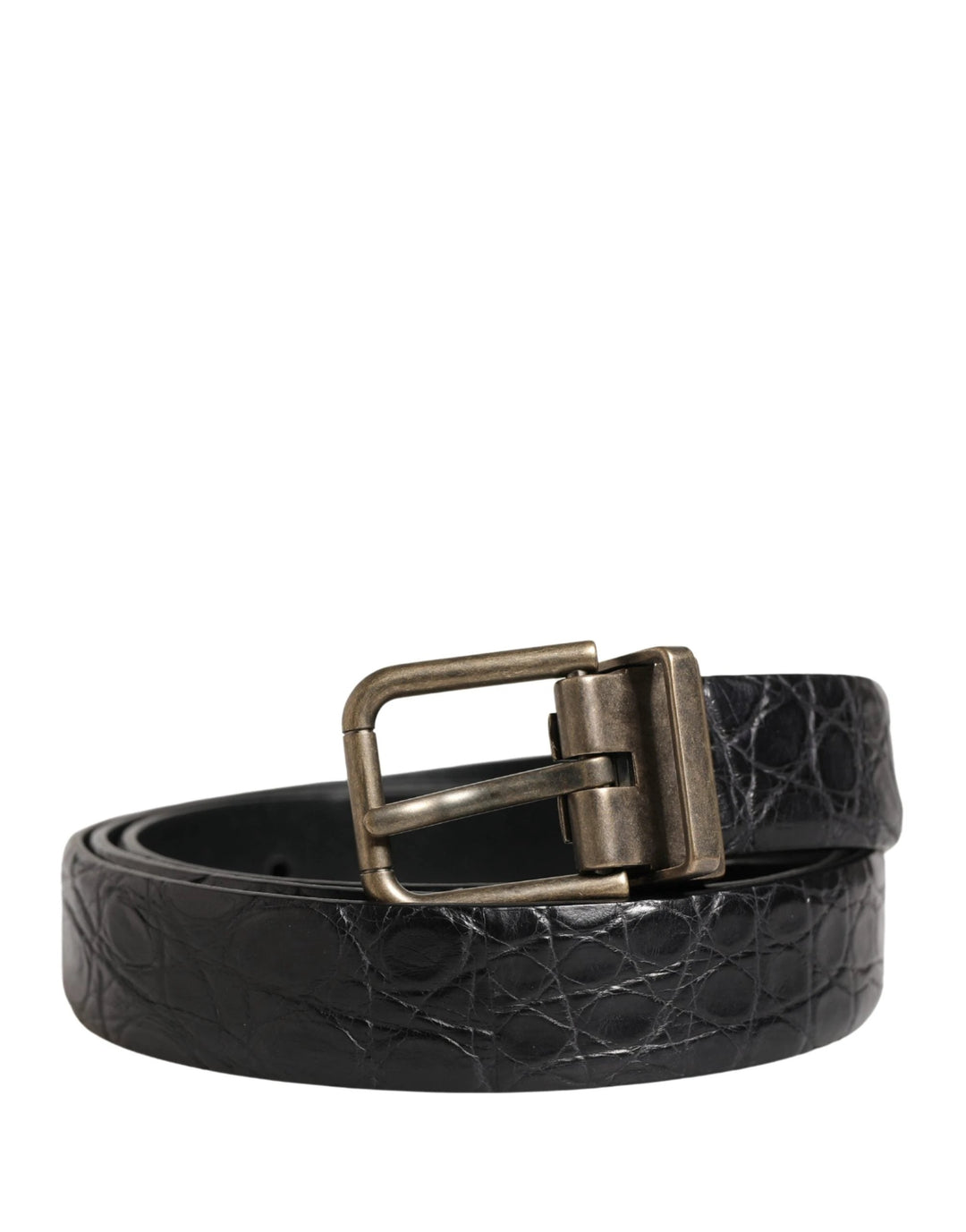 Dolce &amp; Gabbana Sample Sale Dolce &amp; Gabbana Men Black Exotic Leather Metal Buckle Belt - | Designer outlet