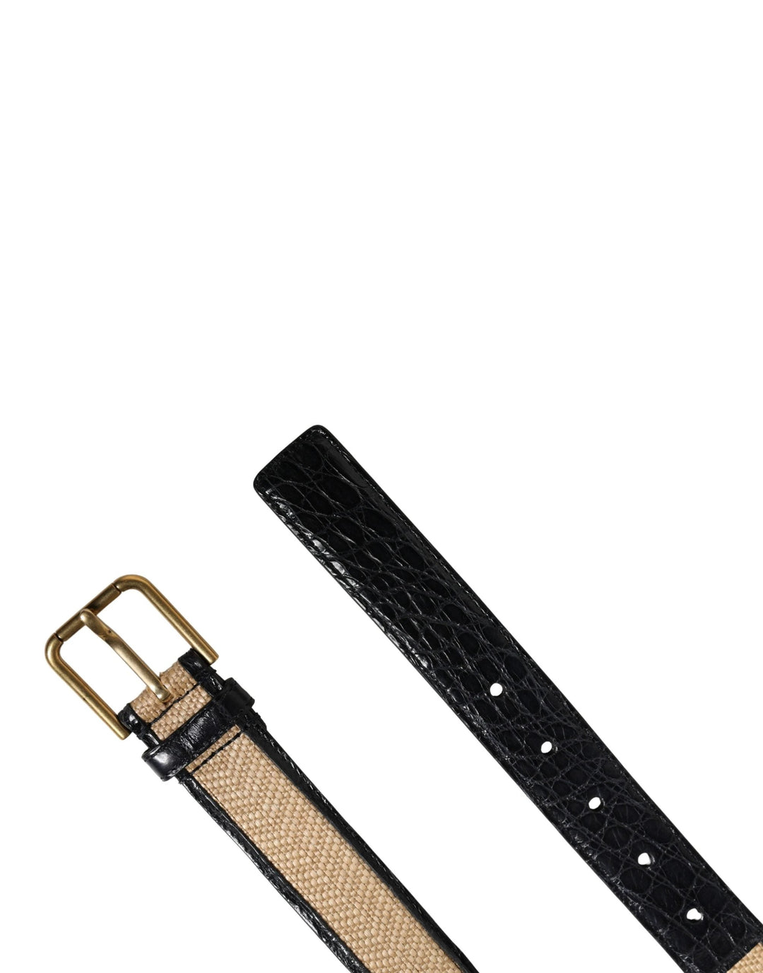 Dolce &amp; Gabbana Sample Sale Dolce &amp; Gabbana Men Beige Braided Leather Metal Buckle Belt - | Designer outlet