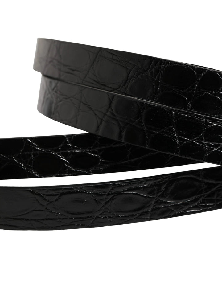 Dolce &amp; Gabbana Sample Sale Dolce &amp; Gabbana Black Double Strap Leather Silver Buckle Belt - | Designer outlet
