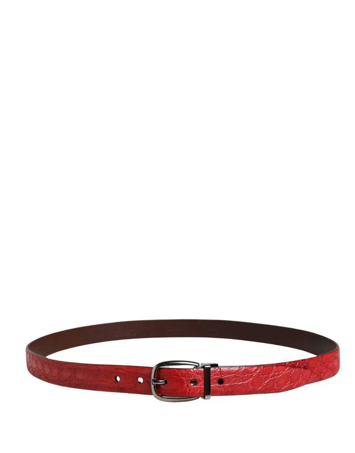 Dolce &amp; Gabbana Sample Sale Dolce &amp; Gabbana Men Red Exotic Leather Metal Buckle Belt - | Designer outlet