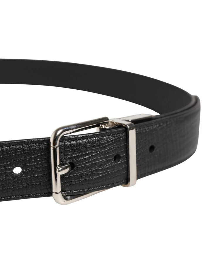 Dolce &amp; Gabbana Sample Sale Dolce &amp; Gabbana Men Black Classic Leather Metal Buckle Belt - | Designer outlet