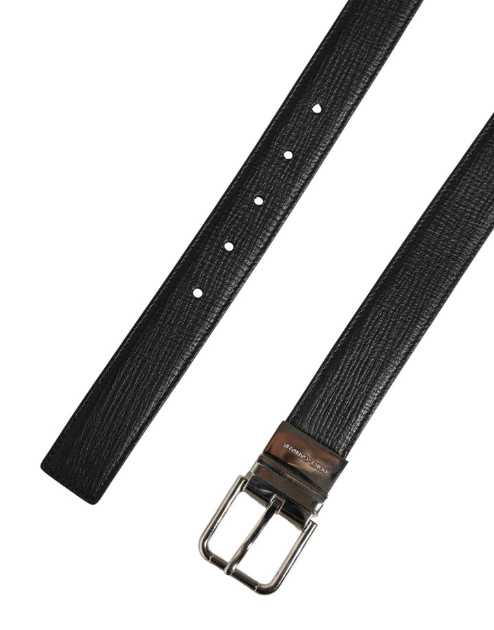 Dolce &amp; Gabbana Sample Sale Dolce &amp; Gabbana Men Black Classic Leather Metal Buckle Belt - | Designer outlet
