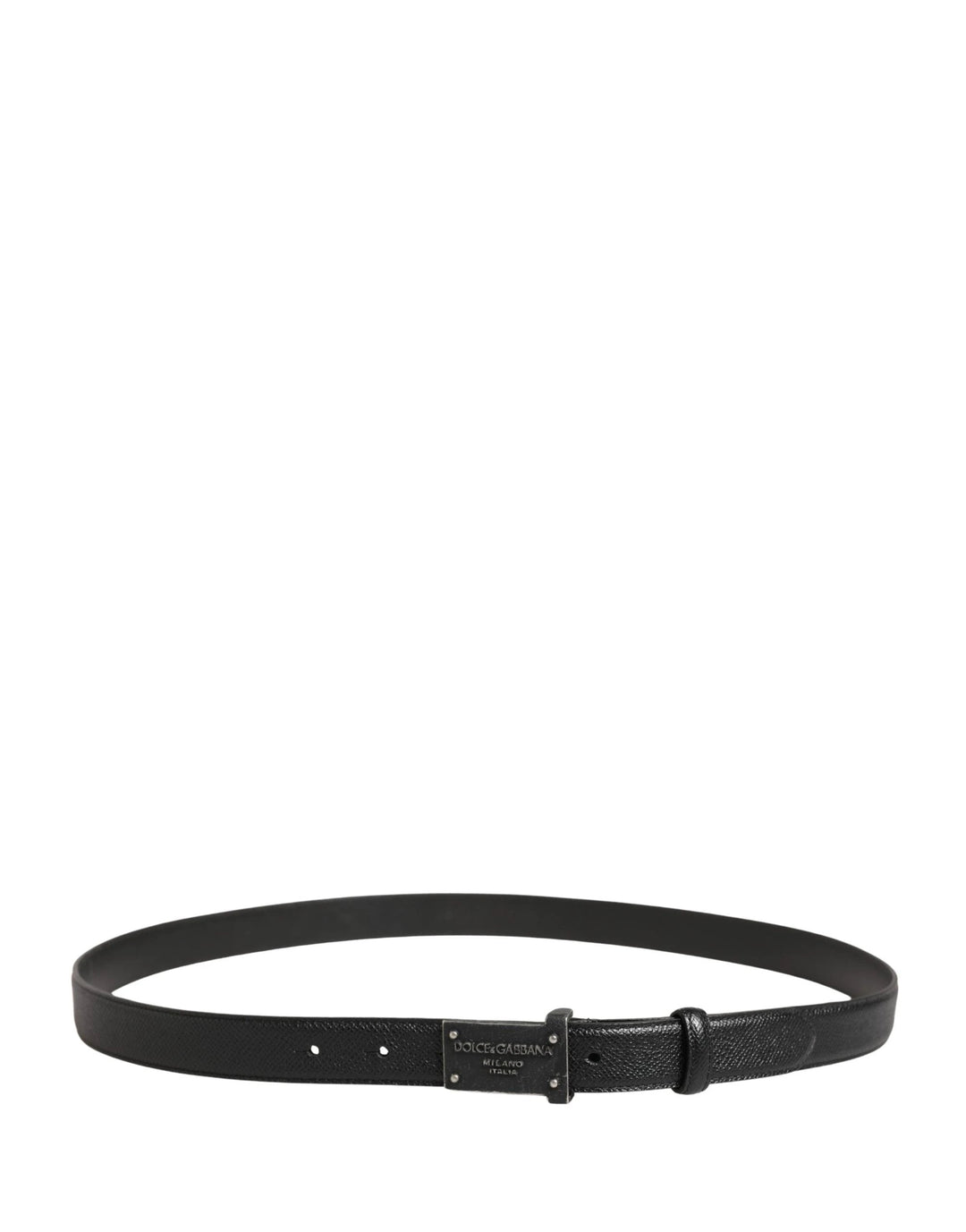 Dolce &amp; Gabbana Sample Sale Dolce &amp; Gabbana Men Black Calf Leather Logo Metal Buckle Belt - | Designer outlet