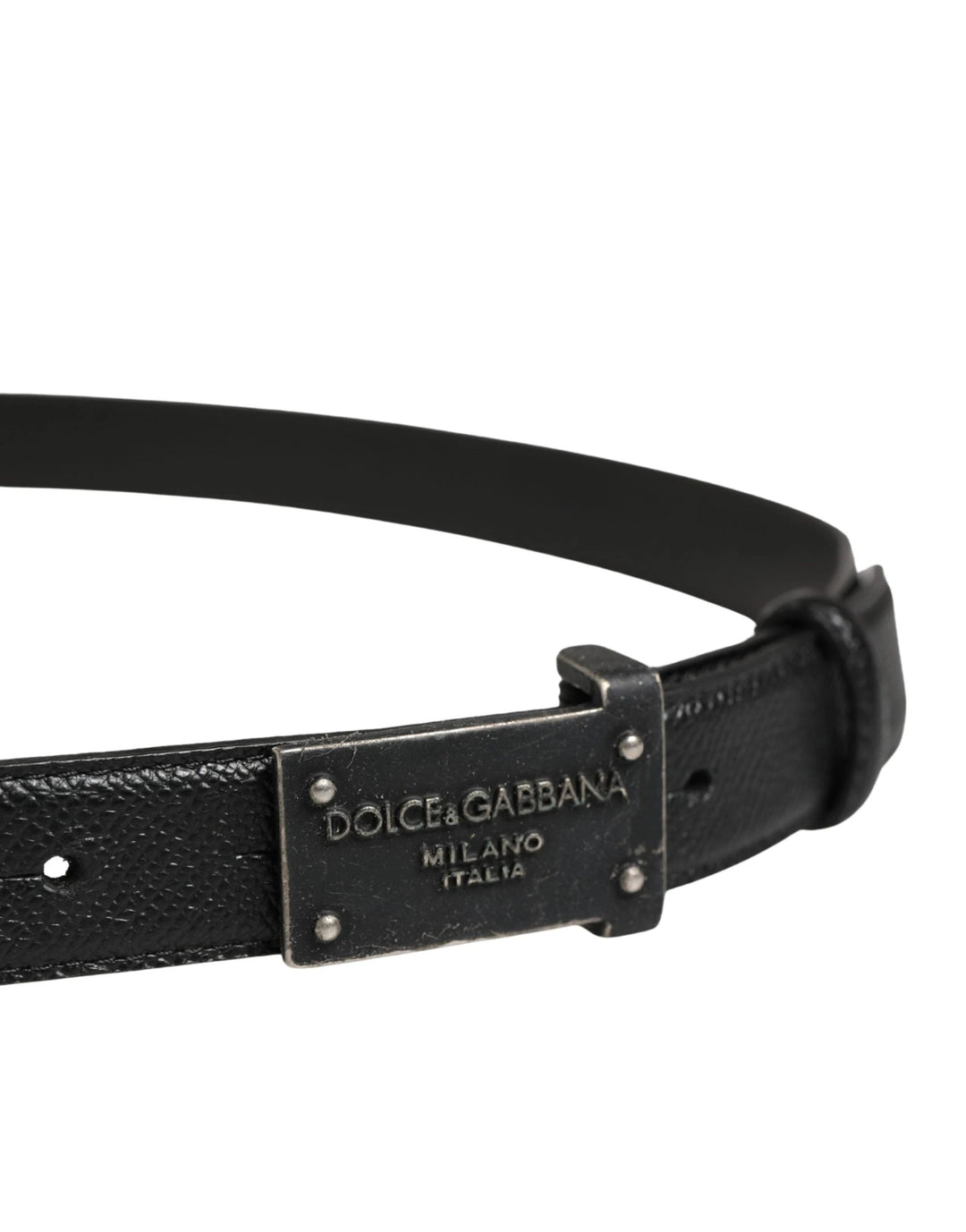 Dolce &amp; Gabbana Sample Sale Dolce &amp; Gabbana Men Black Calf Leather Logo Metal Buckle Belt - | Designer outlet