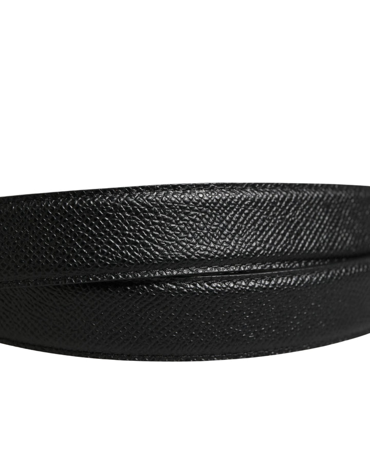 Dolce &amp; Gabbana Sample Sale Dolce &amp; Gabbana Men Black Calf Leather Logo Metal Buckle Belt - | Designer outlet