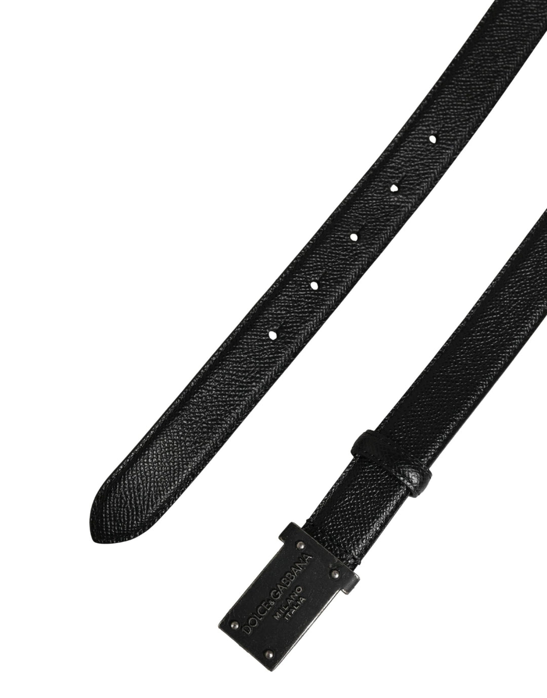 Dolce &amp; Gabbana Sample Sale Dolce &amp; Gabbana Men Black Calf Leather Logo Metal Buckle Belt - | Designer outlet