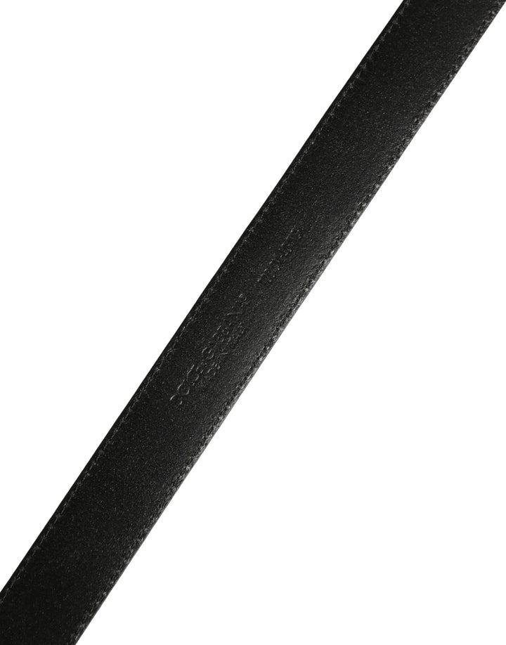 Dolce &amp; Gabbana Sample Sale Dolce &amp; Gabbana Men Black Calf Leather Logo Metal Buckle Belt - | Designer outlet