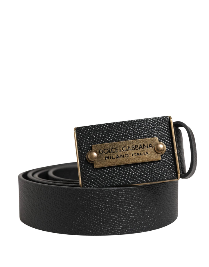 Dolce &amp; Gabbana Sample Sale Dolce &amp; Gabbana Men Black Calf Leather Metal Buckle Belt - | Designer outlet