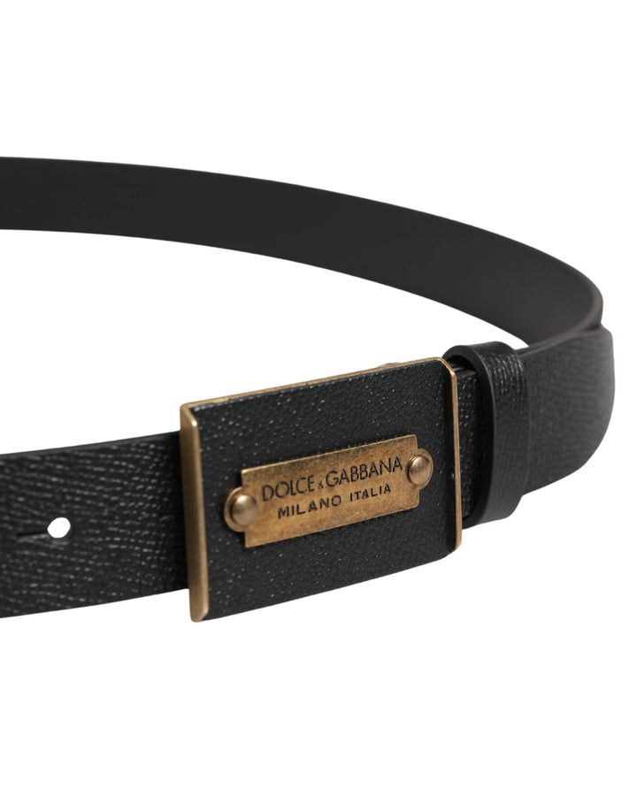 Dolce &amp; Gabbana Sample Sale Dolce &amp; Gabbana Men Black Calf Leather Metal Buckle Belt - | Designer outlet