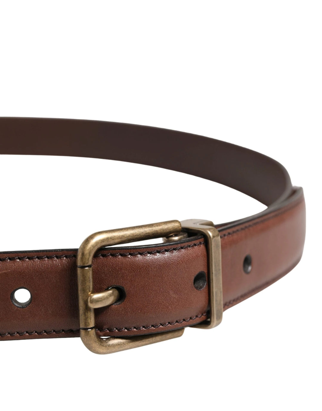 Dolce &amp; Gabbana Sample Sale Dolce &amp; Gabbana Men Brown Classic Leather Metal Buckle Belt - | Designer outlet