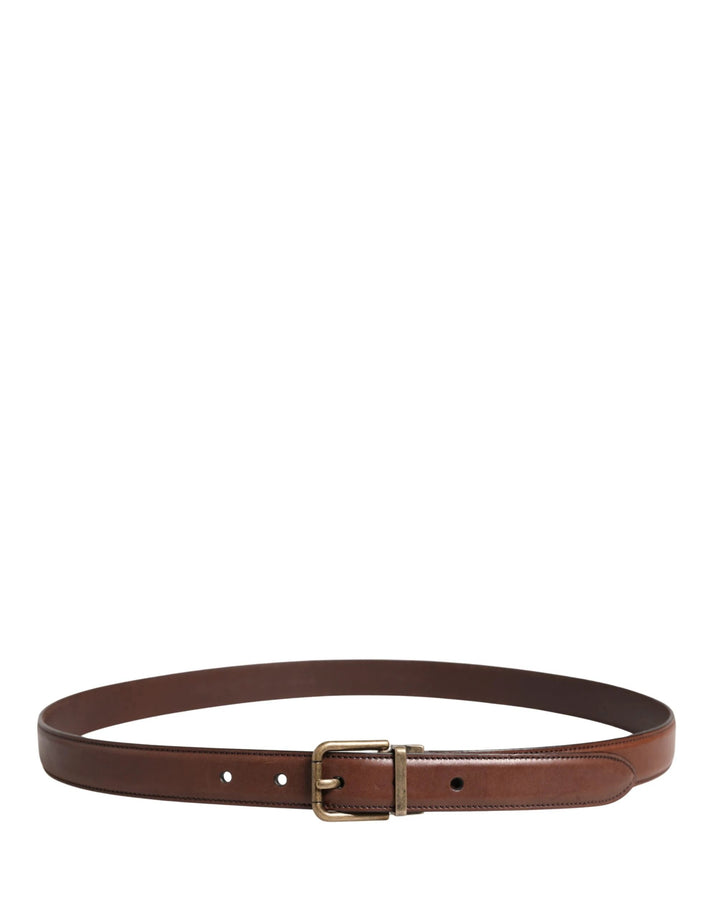 Dolce &amp; Gabbana Sample Sale Dolce &amp; Gabbana Men Brown Classic Leather Metal Buckle Belt - | Designer outlet