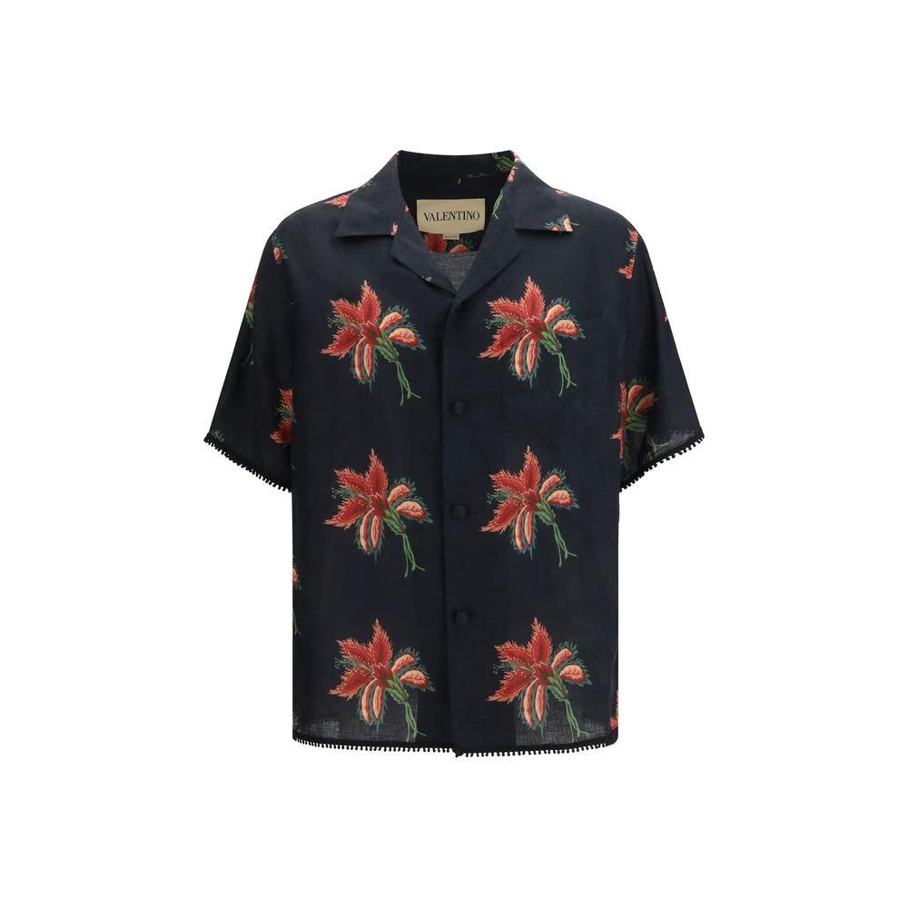 Valentino Sample Sale Valentino Black Linen Pattern Shirt - | Designer outlet