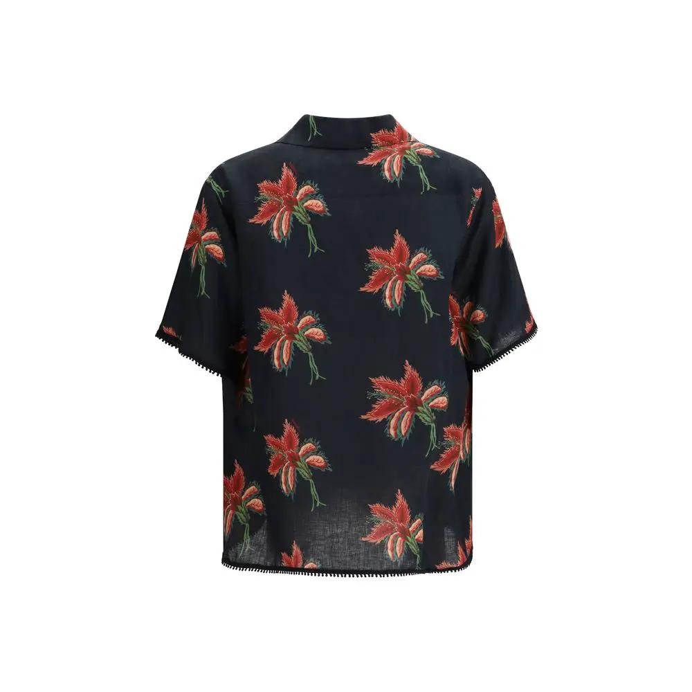 Valentino Garavani Sample Sale | Valentino Garavani Black Linen Shirt - | Designer outlet