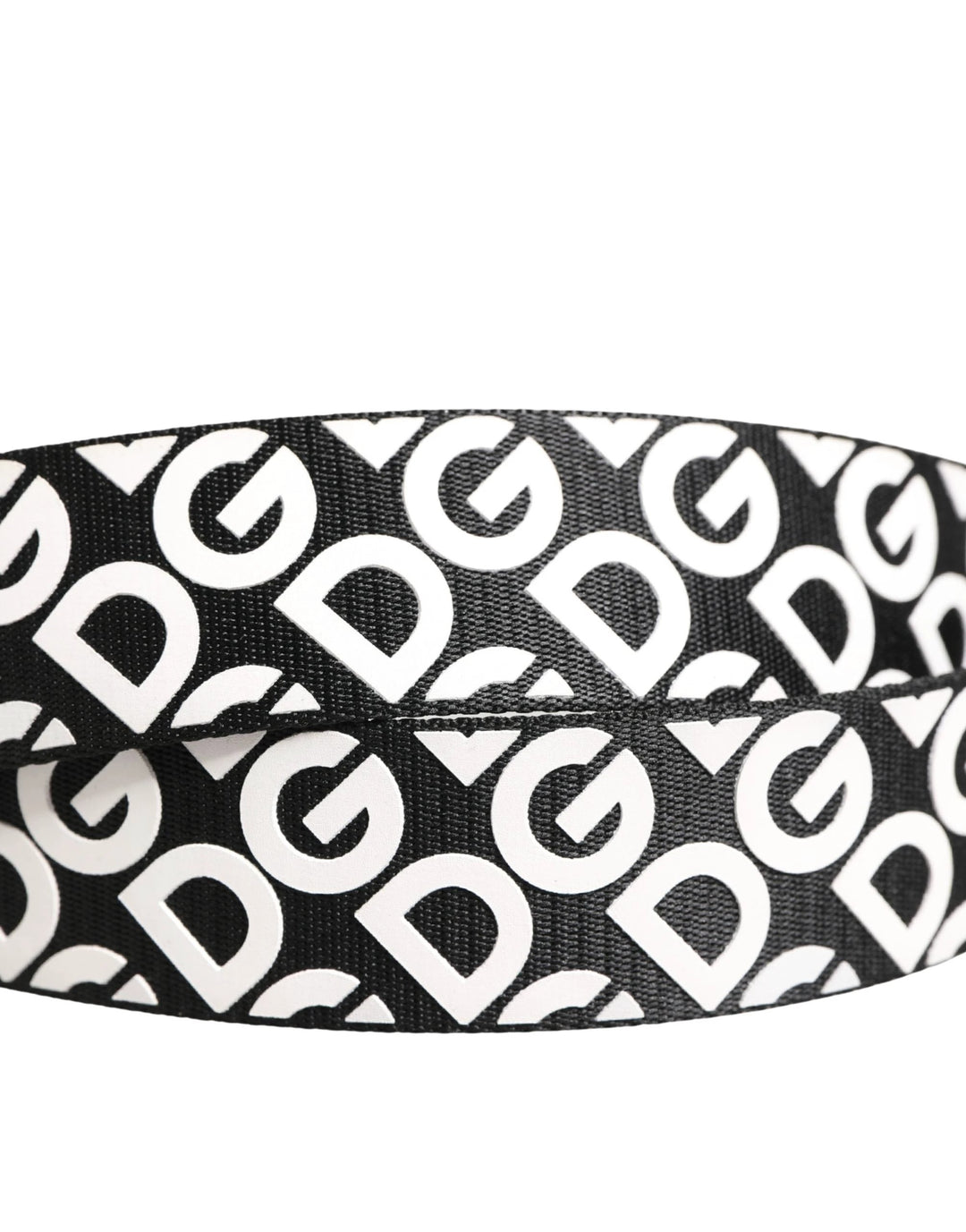 Dolce &amp; Gabbana Sample Sale Dolce &amp; Gabbana White Black Logo Leather Metal Buckle Belt - | Designer outlet