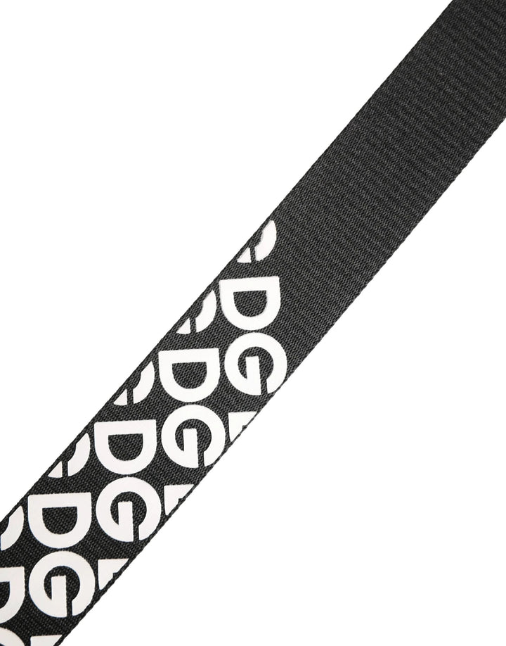 Dolce &amp; Gabbana Sample Sale Dolce &amp; Gabbana White Black Logo Leather Metal Buckle Belt - | Designer outlet