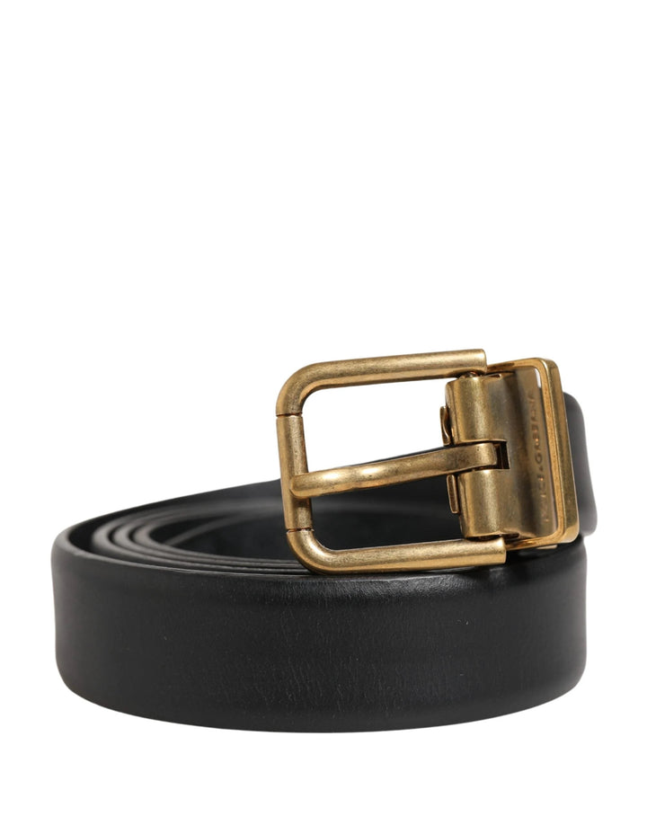 Dolce &amp; Gabbana Sample Sale Dolce &amp; Gabbana Men Black Classic Leather Metal Buckle Belt - | Designer outlet