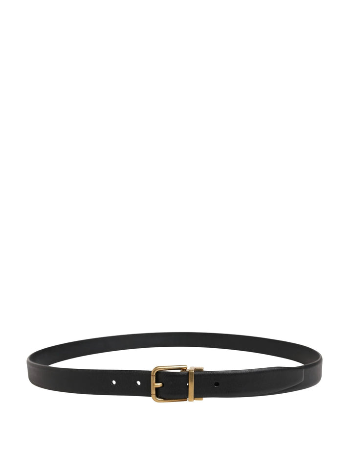 Dolce &amp; Gabbana Sample Sale Dolce &amp; Gabbana Men Black Classic Leather Metal Buckle Belt - | Designer outlet