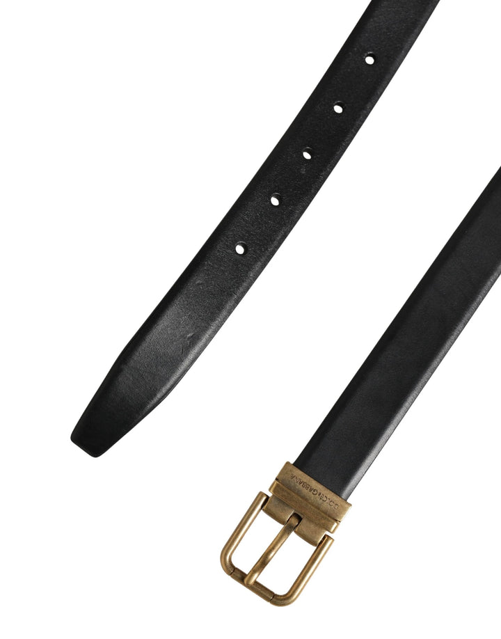 Dolce &amp; Gabbana Sample Sale Dolce &amp; Gabbana Men Black Classic Leather Metal Buckle Belt - | Designer outlet
