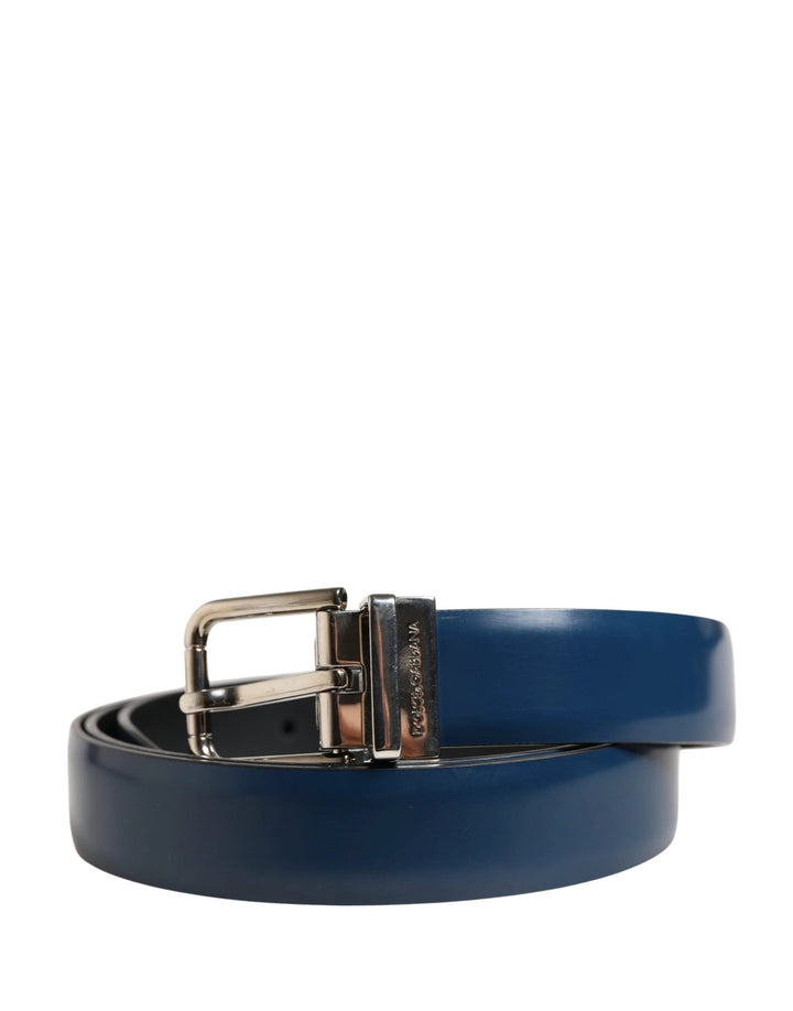 Dolce &amp; Gabbana Sample Sale Dolce &amp; Gabbana Men Blue Classic Leather Metal Buckle Belt - | Designer outlet