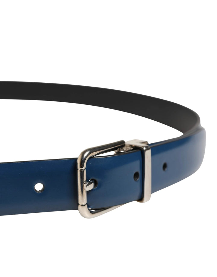 Dolce &amp; Gabbana Sample Sale Dolce &amp; Gabbana Men Blue Classic Leather Metal Buckle Belt - | Designer outlet