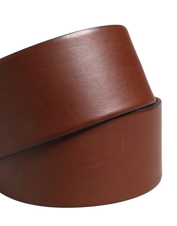 Dolce &amp; Gabbana Sample Sale Dolce &amp; Gabbana Brown Leather Wide Waist Metal Round Belt - | Designer outlet