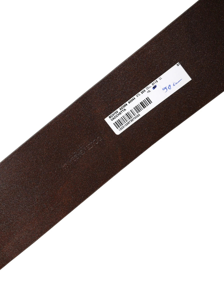 Dolce &amp; Gabbana Sample Sale Dolce &amp; Gabbana Brown Leather Wide Waist Metal Round Belt - | Designer outlet