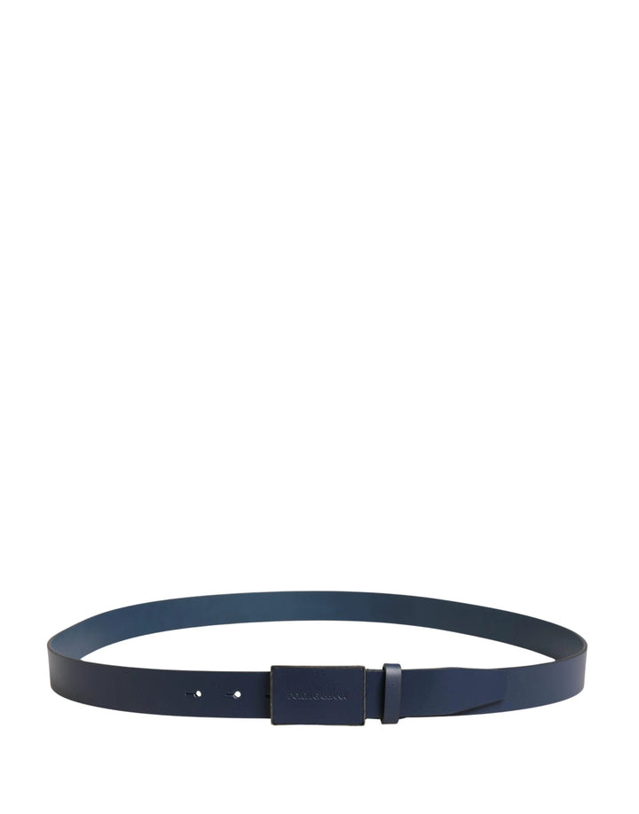 Dolce &amp; Gabbana Sample Sale Dolce &amp; Gabbana Men Blue Calf Leather Logo Metal Buckle Belt - | Designer outlet