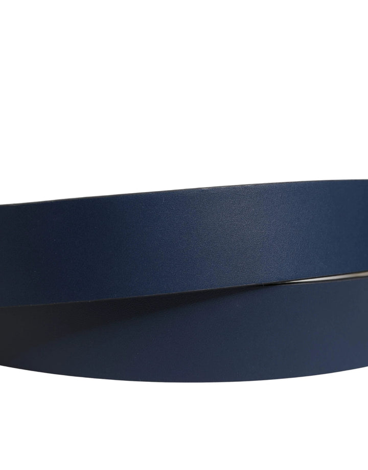 Dolce &amp; Gabbana Sample Sale Dolce &amp; Gabbana Men Blue Calf Leather Logo Metal Buckle Belt - | Designer outlet