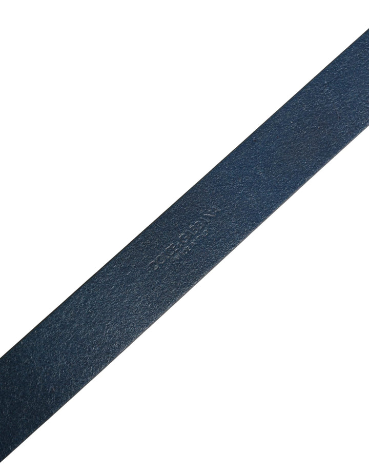 Dolce &amp; Gabbana Sample Sale Dolce &amp; Gabbana Men Blue Calf Leather Logo Metal Buckle Belt - | Designer outlet
