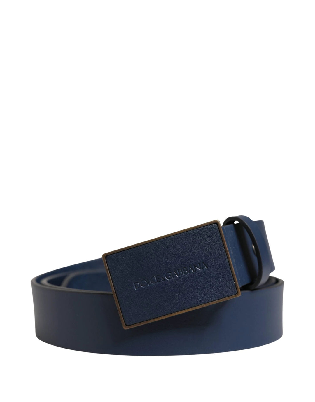Dolce &amp; Gabbana Sample Sale Dolce &amp; Gabbana Men Blue Calf Leather Logo Metal Buckle Belt - | Designer outlet