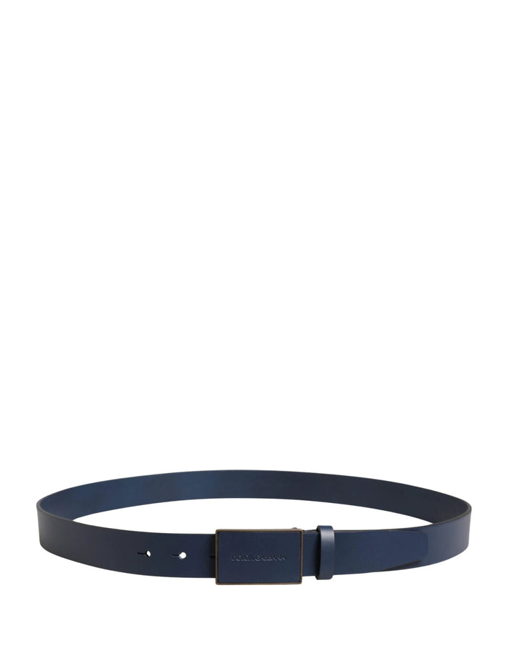 Dolce &amp; Gabbana Sample Sale Dolce &amp; Gabbana Men Blue Calf Leather Logo Metal Buckle Belt - | Designer outlet