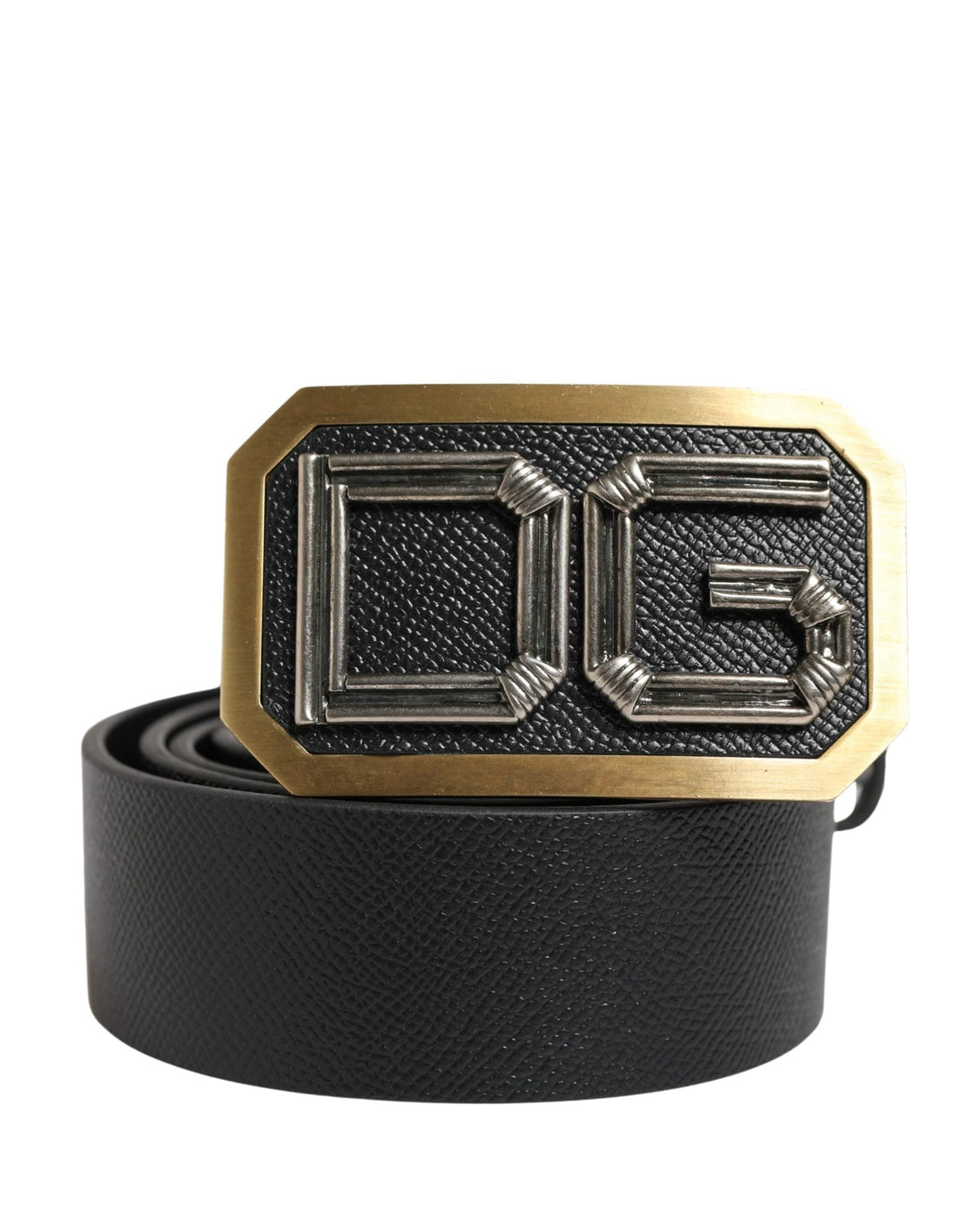 Dolce &amp; Gabbana Sample Sale Dolce &amp; Gabbana Men Black Leather DG Logo Metal Buckle Belt - | Designer outlet