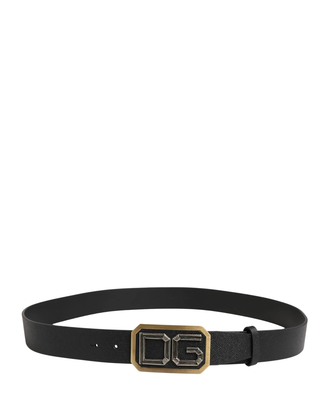 Dolce &amp; Gabbana Sample Sale Dolce &amp; Gabbana Men Black Leather DG Logo Metal Buckle Belt - | Designer outlet
