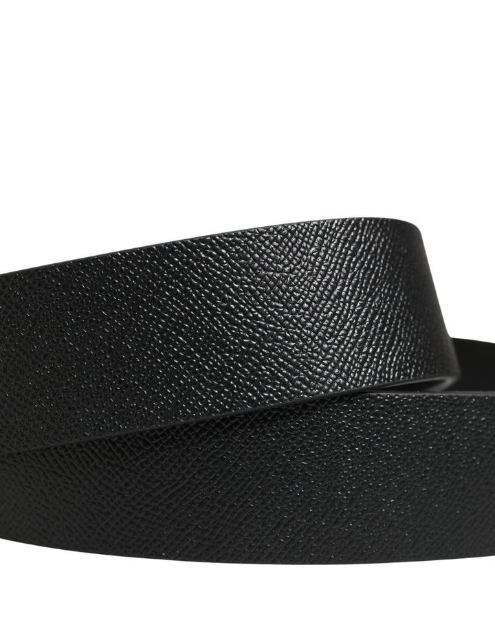 Dolce &amp; Gabbana Sample Sale Dolce &amp; Gabbana Men Black Leather DG Logo Metal Buckle Belt - | Designer outlet