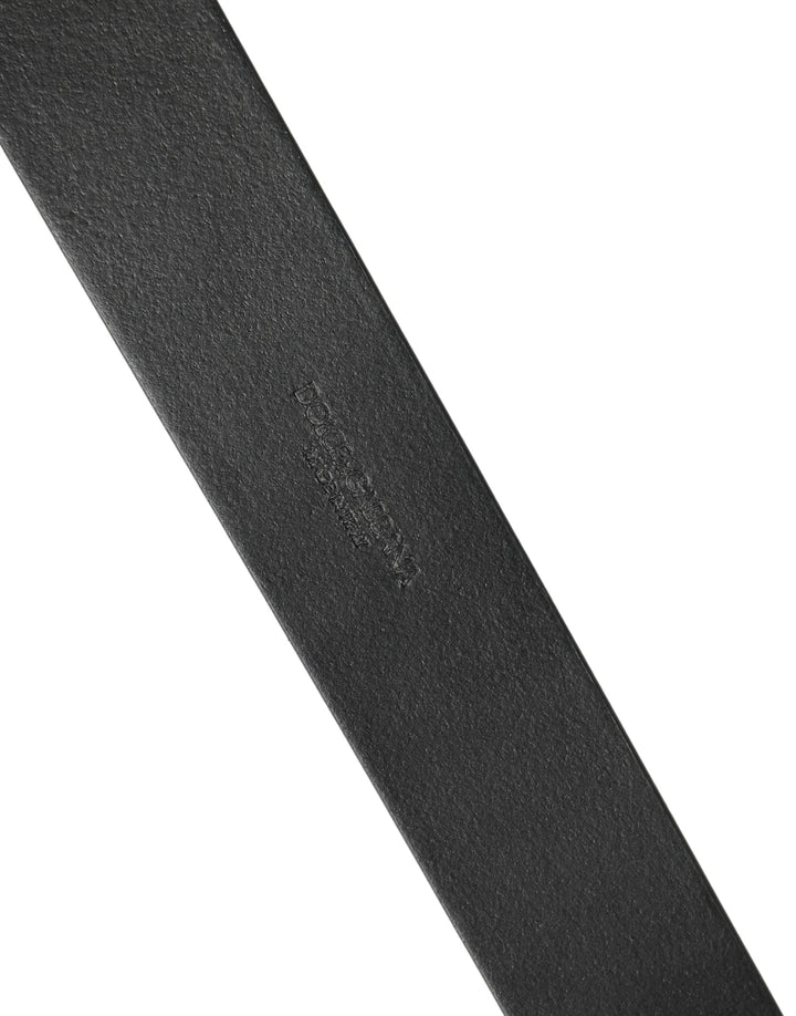 Dolce &amp; Gabbana Sample Sale Dolce &amp; Gabbana Men Black Leather DG Logo Metal Buckle Belt - | Designer outlet