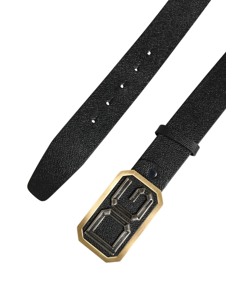 Dolce &amp; Gabbana Sample Sale Dolce &amp; Gabbana Men Black Leather DG Logo Metal Buckle Belt - | Designer outlet