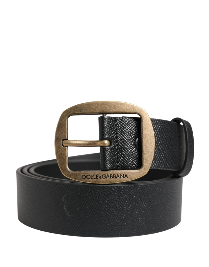 Dolce &amp; Gabbana Sample Sale Dolce &amp; Gabbana Men Black Classic Leather Metal Buckle Belt - | Designer outlet