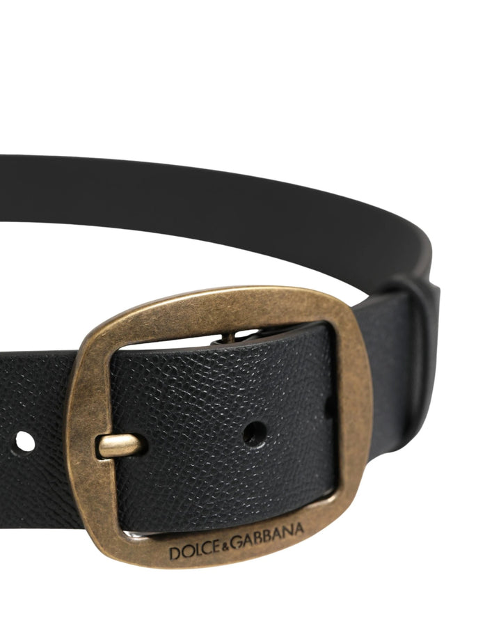 Dolce &amp; Gabbana Sample Sale Dolce &amp; Gabbana Men Black Classic Leather Metal Buckle Belt - | Designer outlet