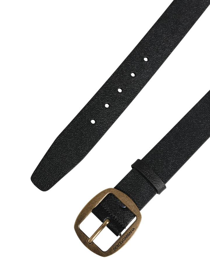 Dolce &amp; Gabbana Sample Sale Dolce &amp; Gabbana Men Black Classic Leather Metal Buckle Belt - | Designer outlet