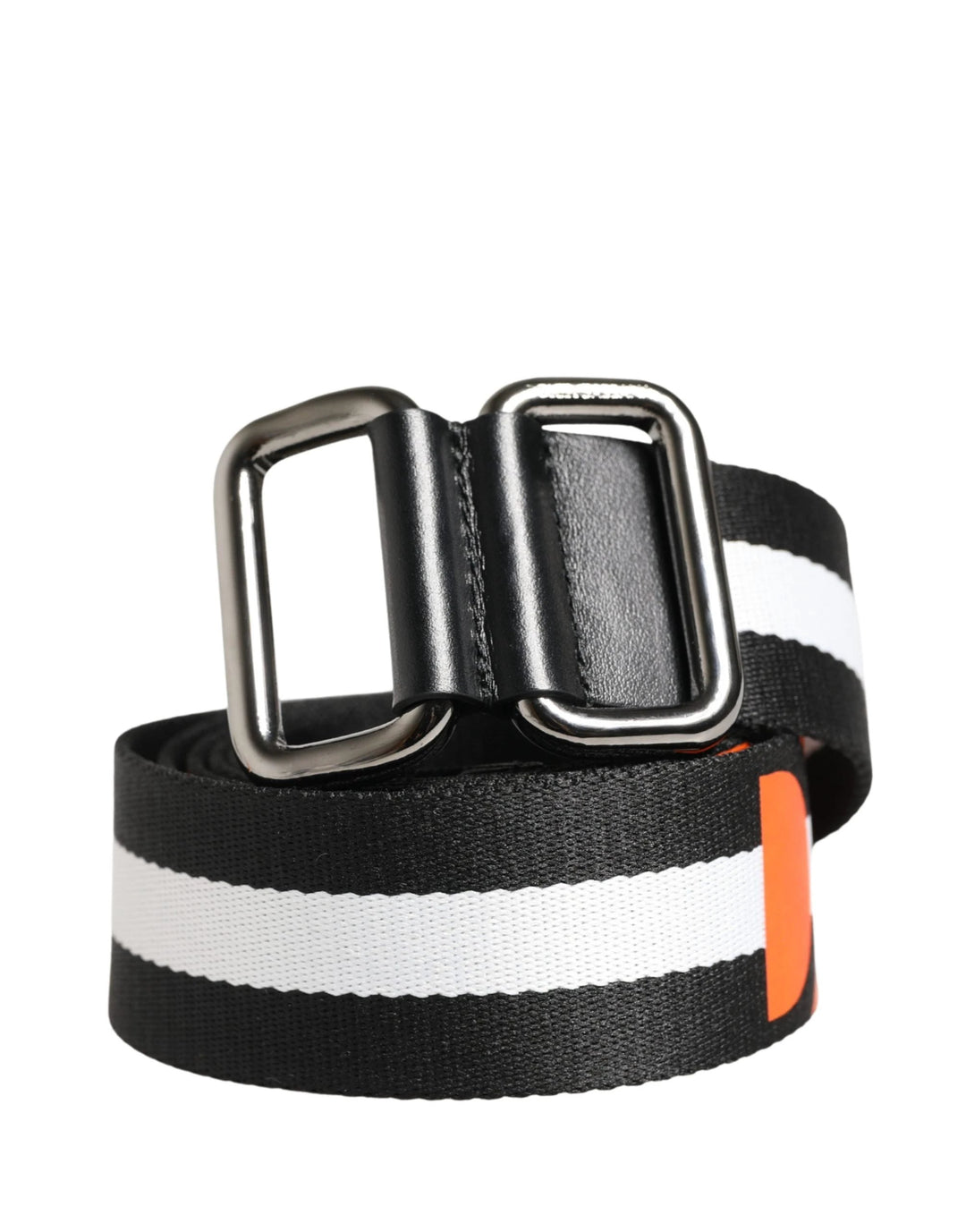 Dolce &amp; Gabbana Sample Sale Dolce &amp; Gabbana Men Black White Nylon Logo Metal Buckle Belt - | Designer outlet