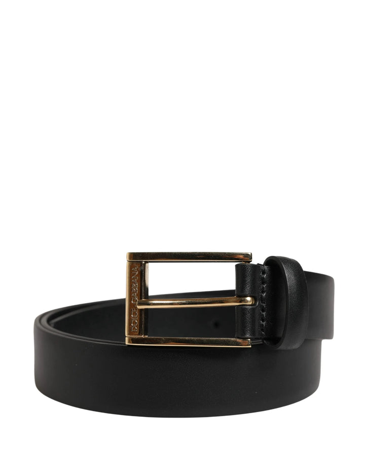 Dolce &amp; Gabbana Sample Sale Dolce &amp; Gabbana Men Black Classic Leather Metal Buckle Belt - | Designer outlet