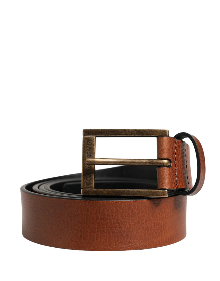 Dolce &amp; Gabbana Sample Sale Dolce &amp; Gabbana Men Brown Leather Classic Metal Buckle Belt - | Designer outlet