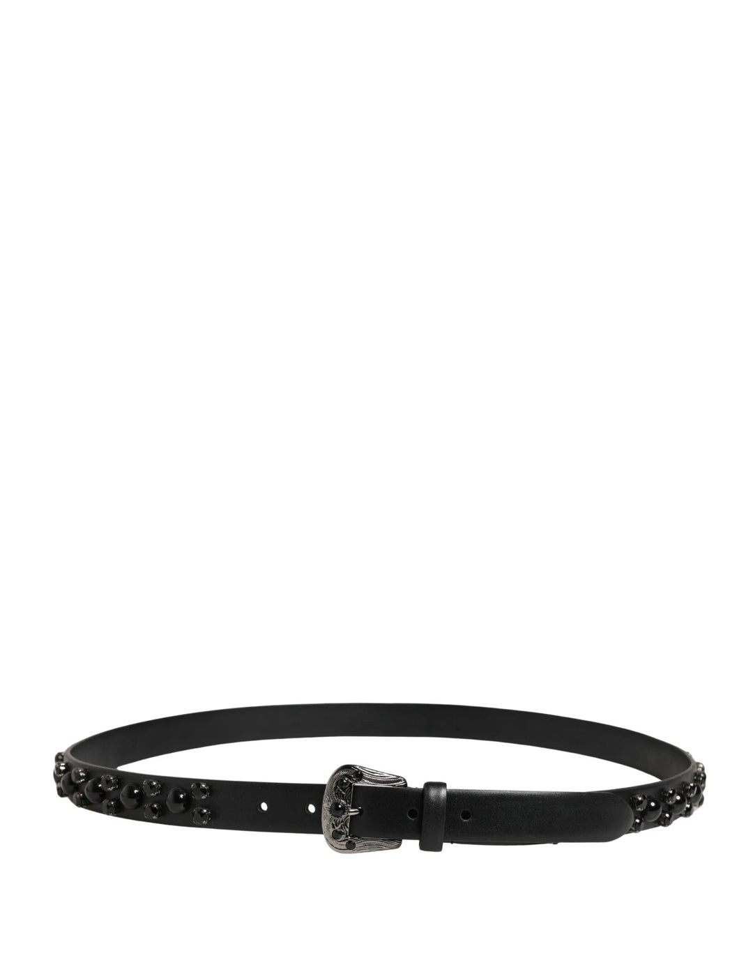 Dolce &amp; Gabbana Sample Sale Dolce &amp; Gabbana Men Black Calf Embellished Metal Buckle Belt - | Designer outlet