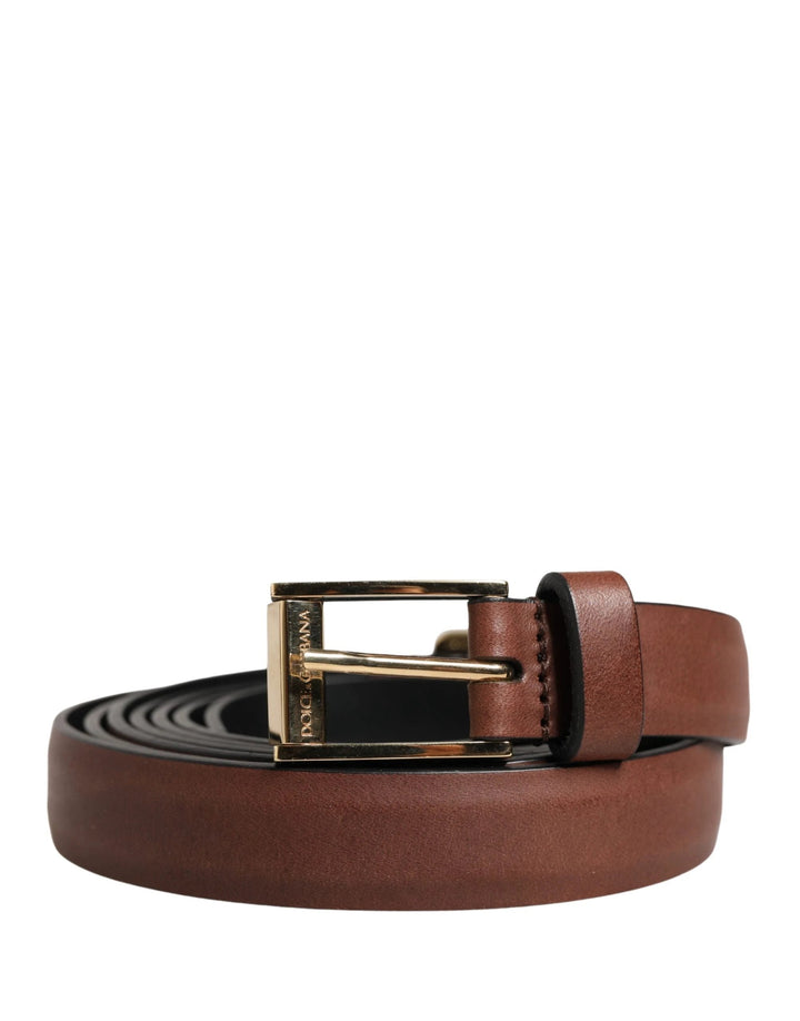 Dolce &amp; Gabbana Sample Sale Dolce &amp; Gabbana Men Brown Leather Classic Metal Buckle Belt - | Designer outlet
