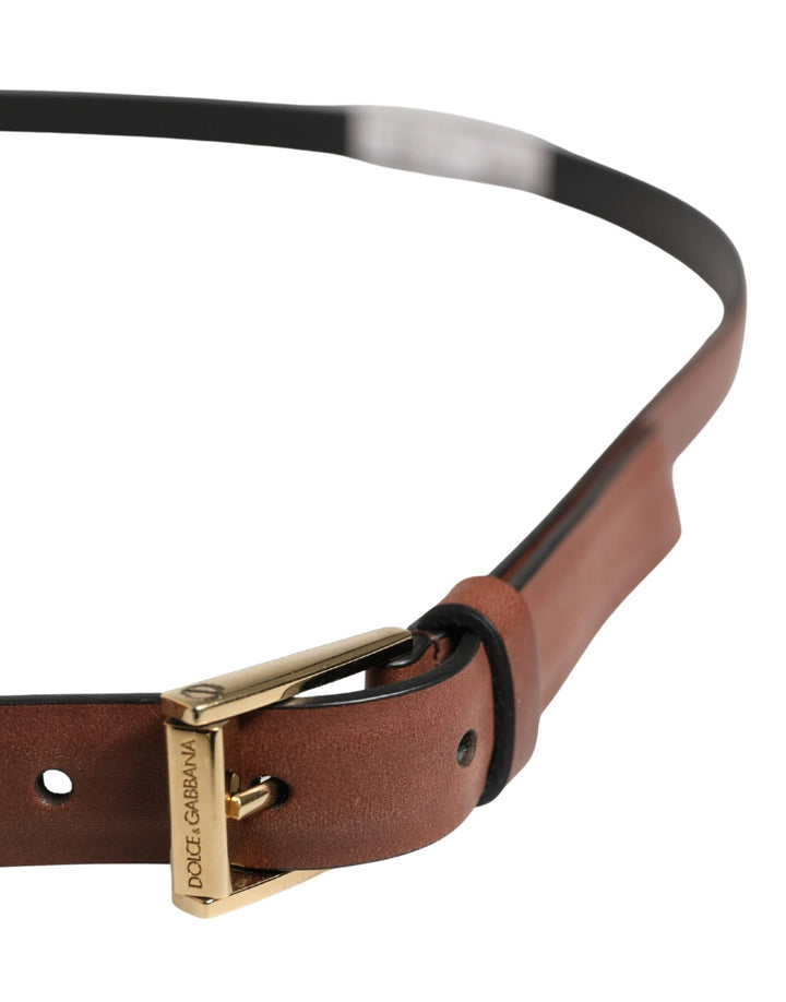 Dolce &amp; Gabbana Sample Sale Dolce &amp; Gabbana Men Brown Leather Classic Metal Buckle Belt - | Designer outlet