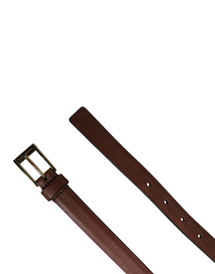 Dolce &amp; Gabbana Sample Sale Dolce &amp; Gabbana Men Brown Leather Classic Metal Buckle Belt - | Designer outlet