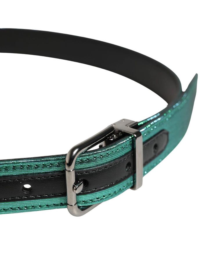 Dolce &amp; Gabbana Sample Sale Dolce &amp; Gabbana Men Green Lurex Polyester Metal Buckle Belt - | Designer outlet