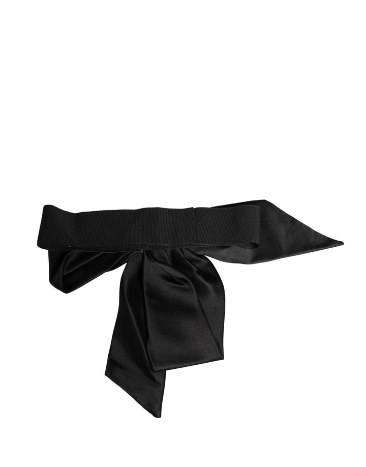 Dolce &amp; Gabbana Sample Sale Dolce &amp; Gabbana Black Silk Satin Sash Wide Waist Women Belt - | Designer outlet